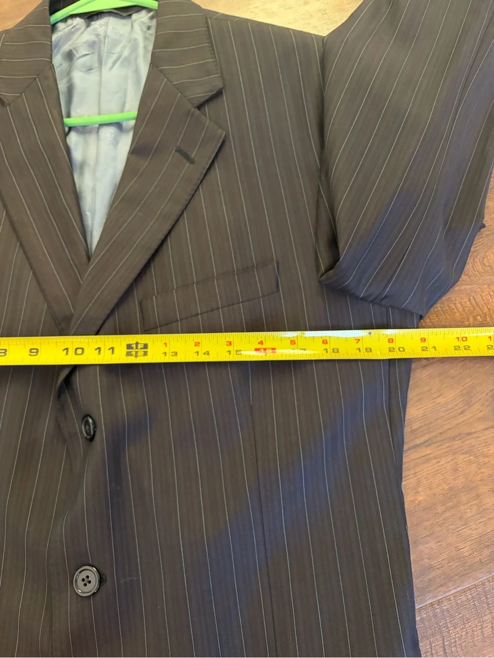 Ermenegildo Zegna Trofeo Suit Jacket Blazer Brown Pinstripe 40L/42R